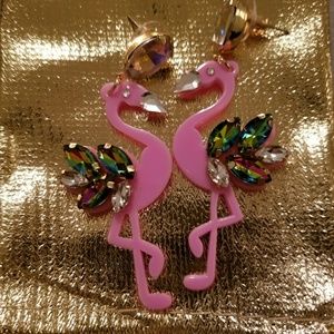 Pink Flamingo Jewel Earrings NWOT